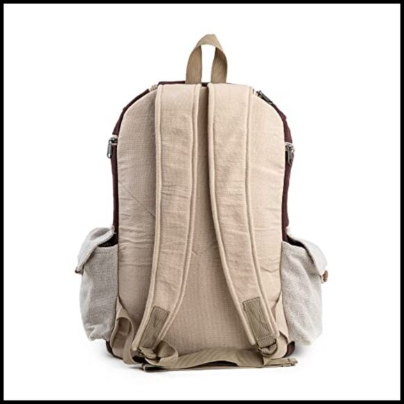 Hemp Backpack Boho Unisex Travel Daypack Durable Eco-Friendly Multi Pocket